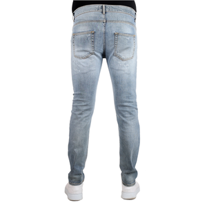 Italiano Sastrería Etiqueta privada Moda Jeans Hombre Lágrimas en la pierna Slim Fit Tela elástica para venta al por mayor 98% algodón 2% Ea - Product Image 3