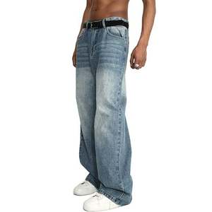 Pantalones vaqueros elásticos de calle para hombre, pantalones cargo de mezclilla, lavado de Color sólido, múltiples bolsillos, pantalones informales de cintura media, pantalones ajustados para uso diario, Joggers - Product Image 3