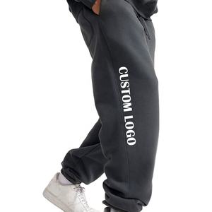 Pantalones de chándal Unisex de algodón ligero de cintura alta holgados de gran tamaño de pierna ancha ropa de calle personalizada de pana elástica informal para hombres - Product Image 1