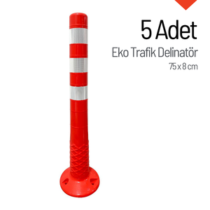 5 Pièces de Delimitateurs de Circulation en Plastique Écologique 75 x 8 cm, Bollards Flexibles - Product Image 1