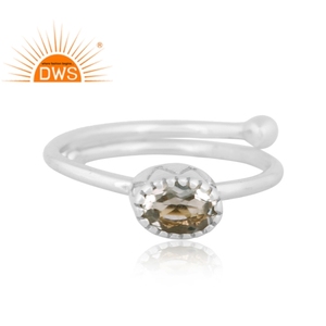 Best Selling Fine Sterling Silver Natural <b>Green</b> Amethyst Gemstone Stackable Ring Custom <b>Jewelry</b> Manufacturer - Product Image 3