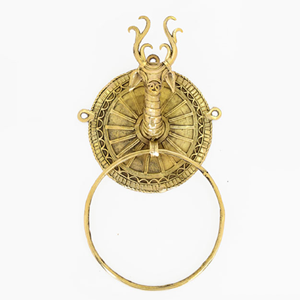 Aldaba de puerta de latón adornado decorativo al por mayor | Acento de entrada de estilo étnico Vintage para hogares, oficinas u hoteles - Product Image 5