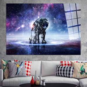 Arte Impreso en Lienzo de Astronauta: Paisaje Espacial, Decoración para Habitación de Niño, ARTE EN VIDRIO TEMPLADO - Product Image 1
