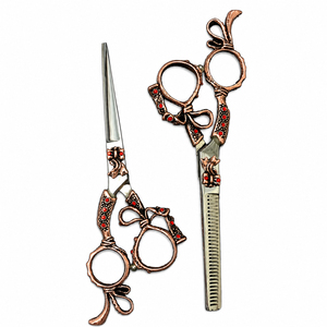 Ciseaux de barbier professionnels importés avec manche fantaisie, 6 pouces, lame en acier inoxydable, ciseaux de coiffure pour salon - Product Image 3