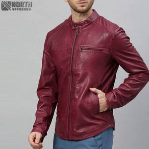 Veste en cuir pour hommes de couleur unie au design personnalisé pour l'hiver Streetwear à col montant avec veste en similicuir de style 2025 - Product Image 1
