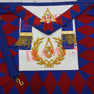 Delantal de gran rango de Arco Real masónico de calidad superior Delantal de Regalia masónico de cuero de piel de cordero genuino - Product Image 2