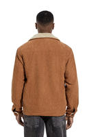 Veste en jean pour homme de couleur marron unie, design 2025, tissu respirant, col rabattu, coupe ample, veste en jean pour l'hiver