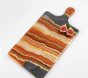 Planche à découper de luxe en marbre et résine de haute qualité, fabriquée à la main, naturelle, compatible lave-vaisselle, écologique pour la maison et les restaurants - Product Image 6