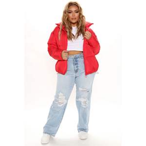 แจ็กเก็ตผู้หญิงผ้าฝ้ายขนสัตว์กันลมระบายอากาศได้ดีโอเวอร์ไซส์แบบมีซิปสำหรับฤดูหนาว - Product Image 4