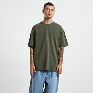 T-shirt surdimensionné personnalisé de luxe, écologique, 200g, polyester/coton, col montant, coupe classique, pour homme, produit OEM - Product Image 5