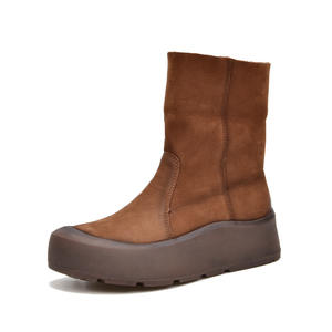 Bottes hautes souples pour femmes, en cuir souple, style décontracté, en cuir verni froissé, pour femmes - Product Image 4