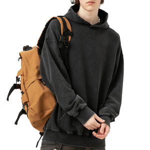 Sweats à capuche surdimensionnés imprimés de logo personnalisé de qualité supérieure pulls à capuche respirants à épaules tombantes pour hommes - Product Image 5