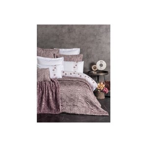 Theresa Powder Bridal Set Pure Cotton Duvet Cover and <b>Fitted</b> Bed <b>Sheet</b> with Quilts Free Sample Also Includes Curtains - Product Image 1
