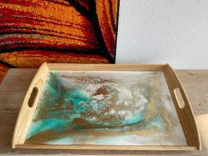 BANDEJA DE RESINA EPOXI DE MADERA NO CUADRADA Diseño decorativo fabuloso para servir comida en restaurantes de cocina Uso doméstico - Product Image 6