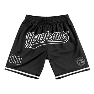 Industrie Direct Engro Sportswear Cómodo Personalizado Negro-Rojo Auténtico Throwback Basketball Shorts - Product Image 3