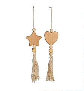 Juego de 3 corazones de madera maciza y cuentas colgantes azules Cuentas de madera de colores personalizadas en forma y tamaño Entrega rápida desde la India - Product Image 3