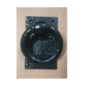 Aldaba de puerta de anillo duradero asequible de Metal de alta calidad elegante para puerta de casa y oficina Metal de hierro revestido negro - Product Image 1