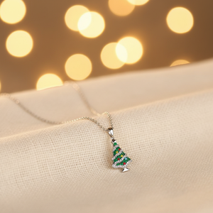 Trendy Wedding Party Gift Jewellery 925 Sterling <b>Silver</b> Cut Colorful Moissanite Christmas Tree Pendant <b>Necklace</b> Girls Black - Product Image 4