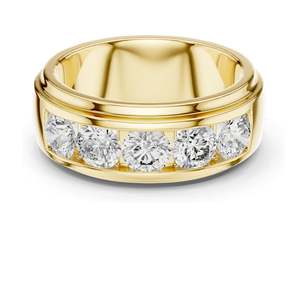 1.75 CT Round Brilliant Lab Diamond Channel <b>Set</b> Band <b>Ring</b> for Women VVSVS EF CVD 18KT, 14KT, 10KT Gold & <b>Silver</b> - Product Image 1
