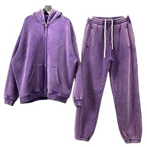 Sweat à capuche zippé 100 % coton délavé premium pour homme, style rétro vieilli, streetwear tendance, vente en gros - Product Image 3