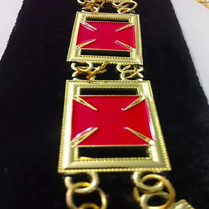 Último diseño 2024 Cadena de cuello de cadena masónica con diamantes Diseño de moda Hecho en Pakistán Precio bajo - Product Image 3