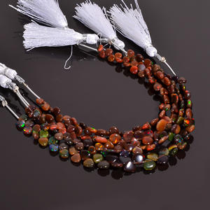 Cuentas de ópalo, cuentas lisas de corazón de ópalo etíope negro, cuentas de ópalo de fuego llamativas, cuentas de piedras preciosas de ópalo, cuentas de ópalo negro para joyería - Product Image 2