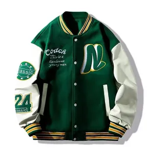Veste de baseball extérieure universitaire universitaire noire personnalisée unisexe pour hommes veste universitaire brodée pour hommes - Product Image 3