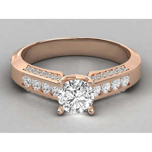 18K Gold Solitaire Ring for Ladies with Lab Grown Diamond - Product Image 6