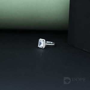 Anillo de diamante esmeralda de oro fino de 14KT Anillos de moda de diseño único para regalo de cumpleaños - Product Image 4