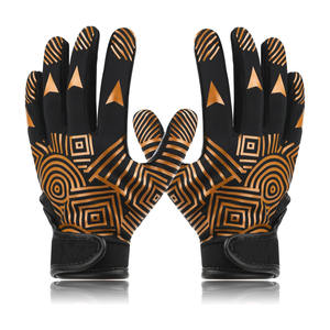 Guantes de recepción de fútbol Premium Guantes de fútbol con logotipo personalizado con impresión de silicona Guantes de receptor de fútbol antideslizantes - Product Image 1