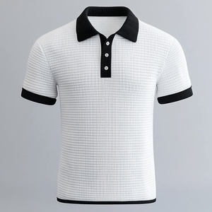 Polo informal de verano de punto con botones para hombre, camisetas suaves de manga corta para hombre, Polo de punto para hombre, Polo de diseño personalizado - Product Image 3