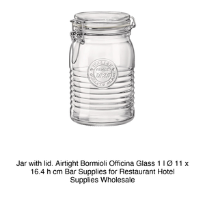 Barattolo con coperchio. Contenitore Ermetico in Vetro <span class=keywords><strong>Bormioli</strong></span> Officina 1 l 11 x 16,4 h cm, Forniture per Bar, Ristoranti e Hotel, Vendita all'Ingrosso - Product Image 2