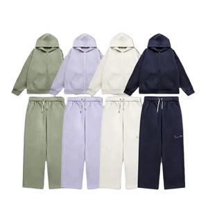 Nueva Llegada: Chándales Personalizables para Hombre con Hombros Caídos y Cremallera, 100% Algodón, Forro Polar Grueso, Lisos, Casuales y Oversize - Product Image 2