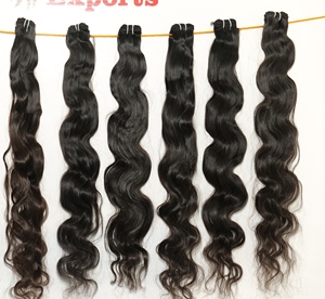 100% Naturel Pas Cher Indien Temple Extensions De Cheveux Humains Jeune Vierge Bundles Noir Couleur Cuticule Lâche Vague Profonde Super Vague - Product Image 4