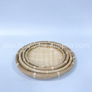 Ensemble de plateaux en bambou faits à la main Décoration de table de style traditionnel écologique pour la cuisine et la décoration intérieure - Product Image 2