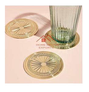 Sous-verres en métal doré pour décoration de table Accessoires de cuisine Design attrayant Décoration de maison Organisateur de table - Product Image 1