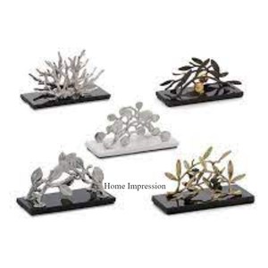 Ensemble de 5 porte-papier de soie disponible avec logo et design personnalisés brillants et polis de couleur argentée au prix de gros - Product Image 2