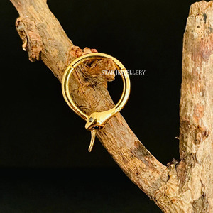 14K Solid Gold Snake Daith Piercing Fine Jewelry. - Product Image 2