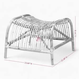 Repose-pieds en rotin naturel salon entrée carré forme ronde assis pouf du Vietnam - Product Image 4