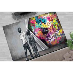 Alfombra Estampada Banksy Behind the Curtain, Alfombras Modernas, Decoración de Salón, Alfombra de Chenilla - Product Image 3