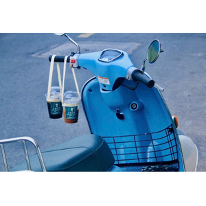 Portavasos de bambú ecológico para bebidas, Natural papel artesanal, portador de tazas de café con asa impresa y en relieve - Product Image 3