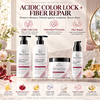 Ensemble Shampooing et Après-Shampooing Colorant Personnalisé, Masque Capillaire Protection Couleur et Sérum Brillance, Soin Professionnel de Salon pour Cheveux Secs et Abîmés