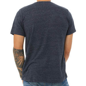 T-shirt à manches courtes unisexe en polycoton Navy Marble T-shirts pour hommes Respirant - Product Image 3