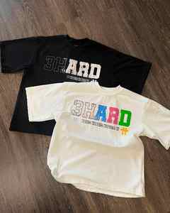 Camiseta de algodón 100% lavado ácido Vintage personalizada del fabricante, ropa de calle de gran tamaño con estampado de peso pesado y logotipo de punto desgastado - Product Image 4