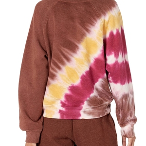 Sweat-shirt tie dye à col rond oversize pour femmes pull-over tie dye de sport personnalisé pour femmes vêtements personnalisés - Product Image 3