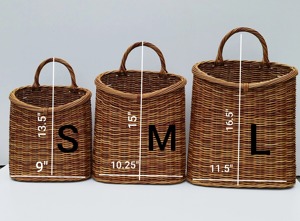 Juego de 3 Cestas Colgantes de Mimbre Hechas a Mano, Almacenamiento de Ratán Natural con Forma de Animal, Ecológicas, Modernas, Multifuncionales, Hechas en Vietnam - Product Image 3