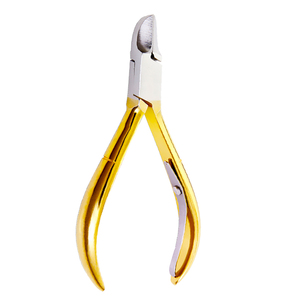 Pince à cuticules à ressort unique pince à cuticules demi-or pince à cuticules en métal acier pince à cuticules coupe-ongles - Product Image 1