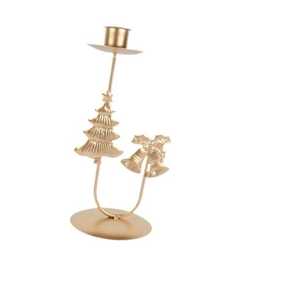 Portavelas de Metal chapado en oro decorativo cónico, soporte de Año Nuevo de granja para candelabro de Navidad, muñeco de nieve, decoración del hogar - Product Image 2