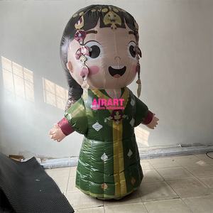 Modèle de poupée ethnique <span class=keywords><strong>gonflable</strong></span> géante, ballon <span class=keywords><strong>gonflable</strong></span> de mascotte de <span class=keywords><strong>femme</strong></span> de dessin animé de scène de fête de mariage pour la publicité - Product Image 6