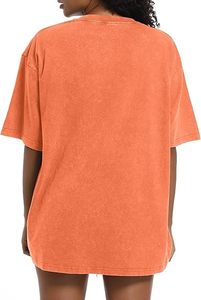 2025 haut tendance femmes grande taille T-Shirt soleil fondu lapidé été lavé Boxy lâche goutte épaule 220g tissu poids Long blanc - Product Image 2